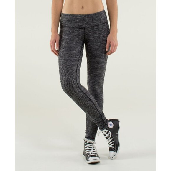 Lululemon Wunder Under Pant In Coco Pique Black White Size 4 - Picture 1 of 11